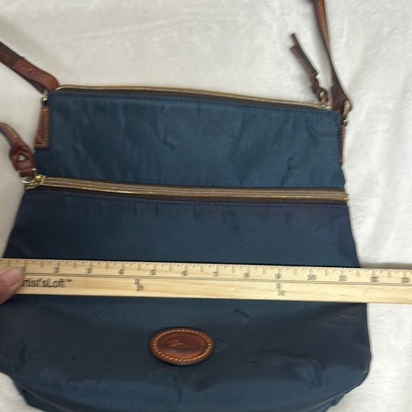 Dooney & Bourke Blue and Brown Logo Bag - Picture 6 of 14